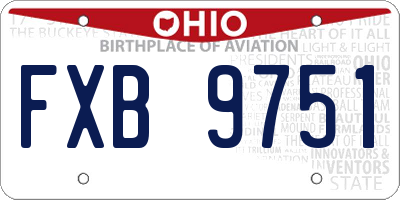 OH license plate FXB9751