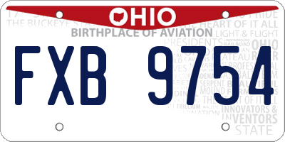 OH license plate FXB9754