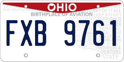 OH license plate FXB9761