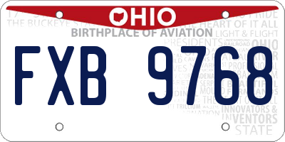 OH license plate FXB9768