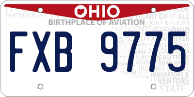OH license plate FXB9775