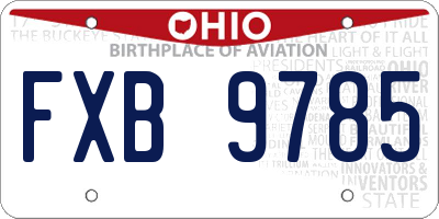 OH license plate FXB9785