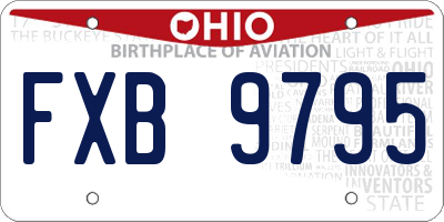 OH license plate FXB9795
