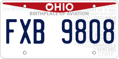 OH license plate FXB9808
