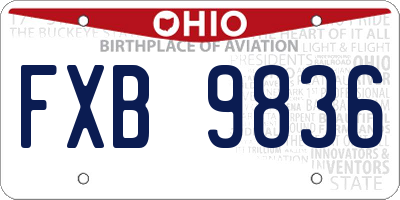 OH license plate FXB9836