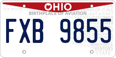 OH license plate FXB9855