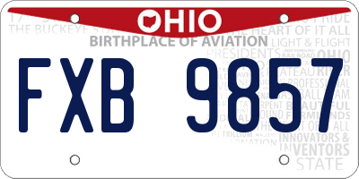 OH license plate FXB9857