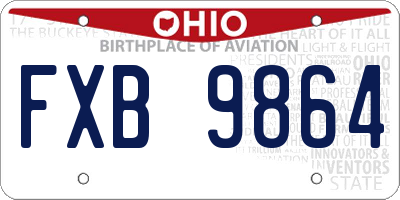 OH license plate FXB9864