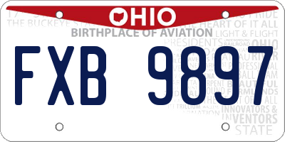 OH license plate FXB9897