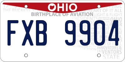 OH license plate FXB9904