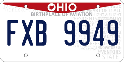 OH license plate FXB9949