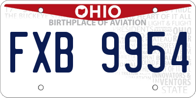 OH license plate FXB9954