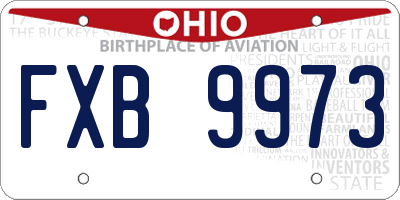 OH license plate FXB9973