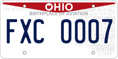 OH license plate FXC0007