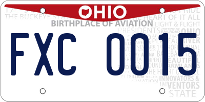OH license plate FXC0015