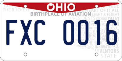 OH license plate FXC0016