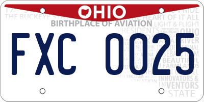 OH license plate FXC0025