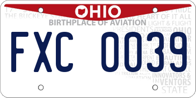 OH license plate FXC0039
