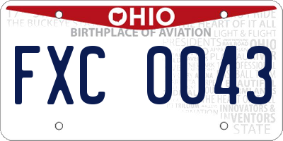 OH license plate FXC0043