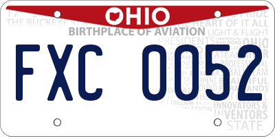 OH license plate FXC0052