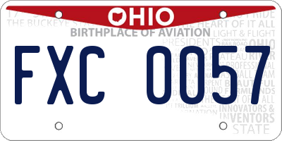 OH license plate FXC0057