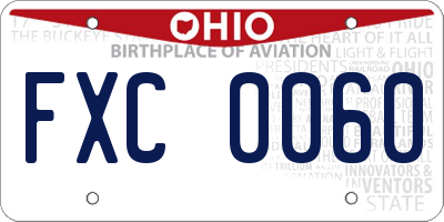 OH license plate FXC0060