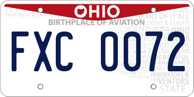 OH license plate FXC0072