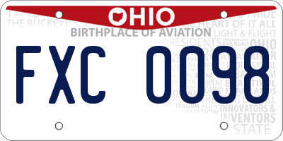 OH license plate FXC0098