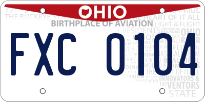 OH license plate FXC0104