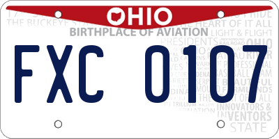 OH license plate FXC0107