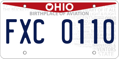 OH license plate FXC0110
