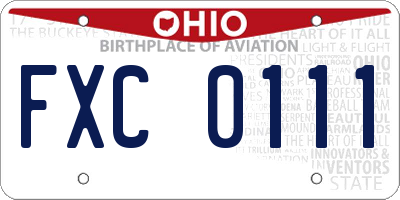 OH license plate FXC0111