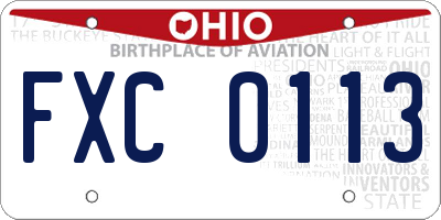OH license plate FXC0113