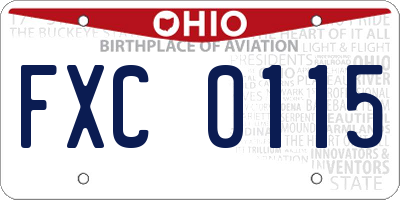 OH license plate FXC0115