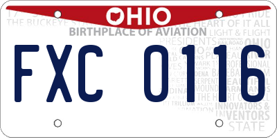 OH license plate FXC0116