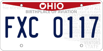 OH license plate FXC0117