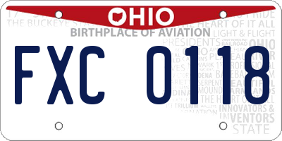 OH license plate FXC0118