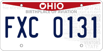 OH license plate FXC0131