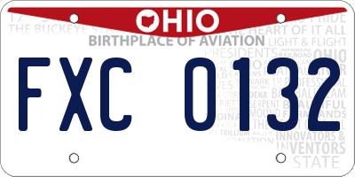 OH license plate FXC0132