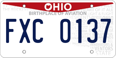 OH license plate FXC0137