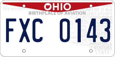 OH license plate FXC0143