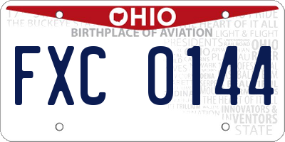 OH license plate FXC0144