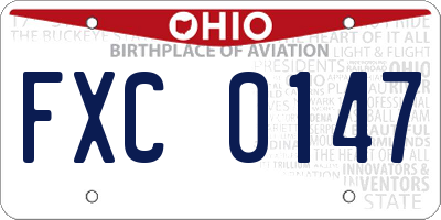 OH license plate FXC0147