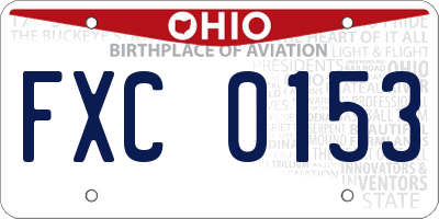 OH license plate FXC0153