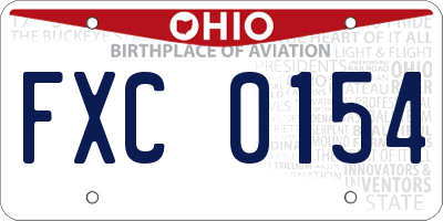 OH license plate FXC0154