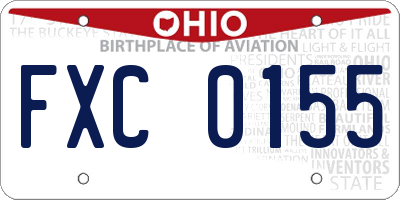 OH license plate FXC0155