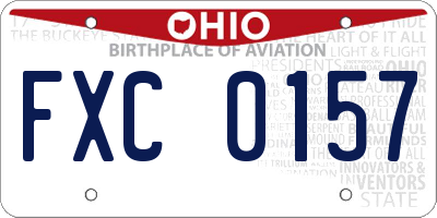 OH license plate FXC0157