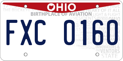 OH license plate FXC0160