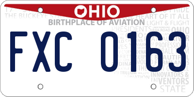 OH license plate FXC0163