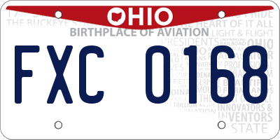 OH license plate FXC0168